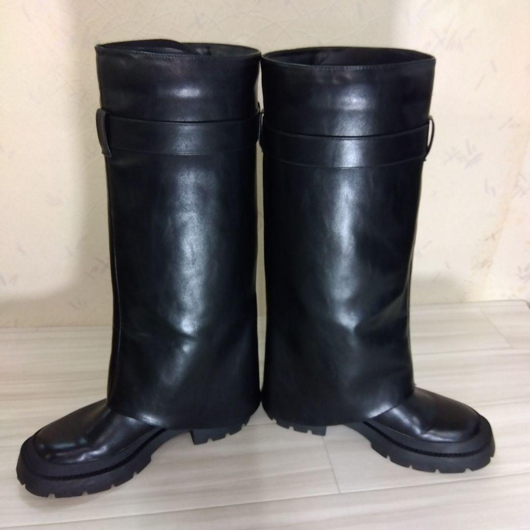 ZARA ザラ ニーハイゲートル黒ブラックロングブーツ38