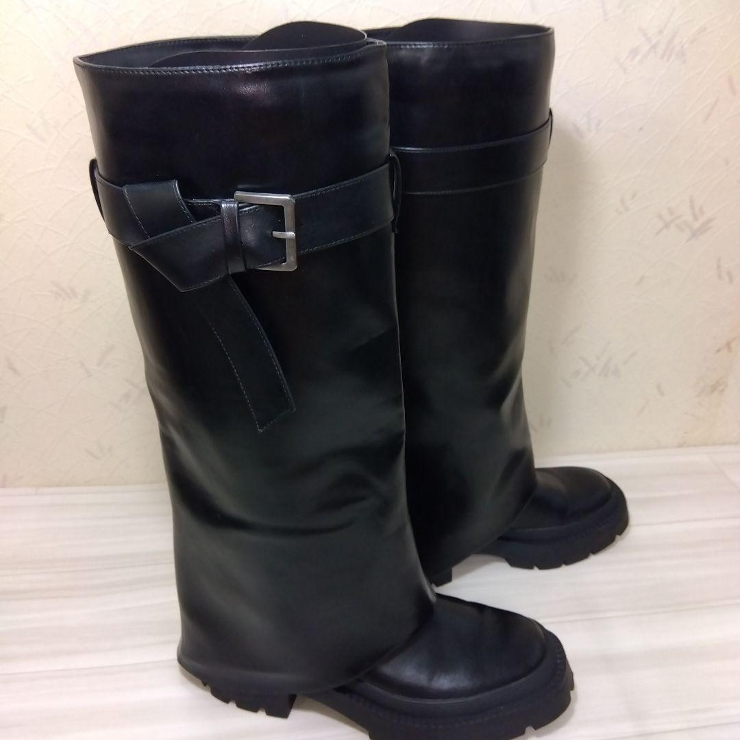 ZARA ザラ ニーハイゲートル黒ブラックロングブーツ38
