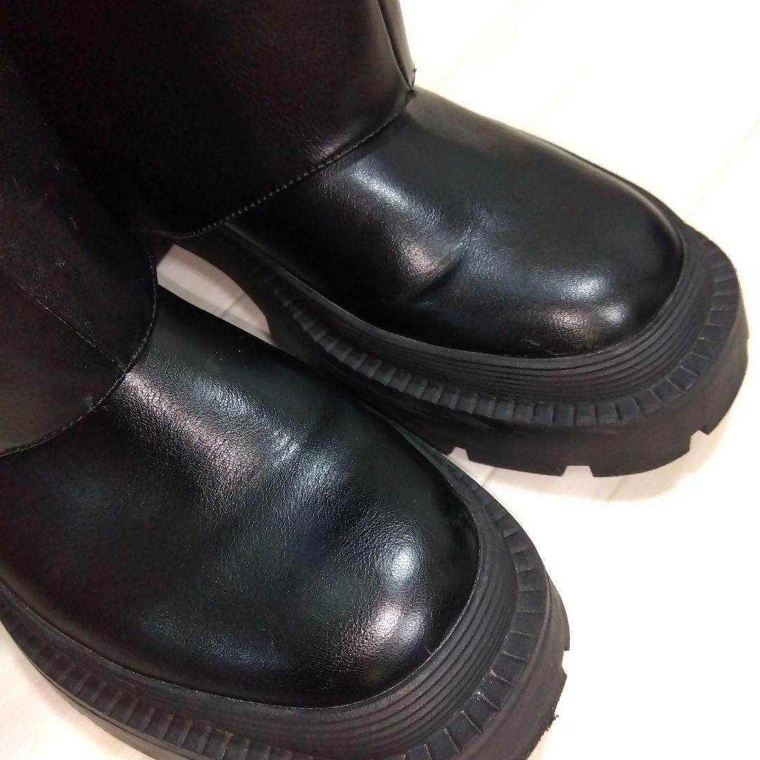 ZARA ザラ ニーハイゲートル黒ブラックロングブーツ38