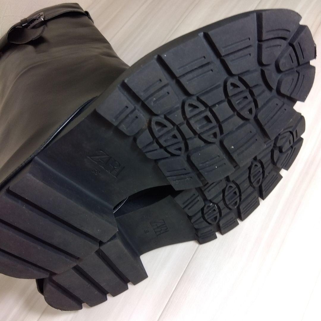 ZARA ザラ ニーハイゲートル黒ブラックロングブーツ38