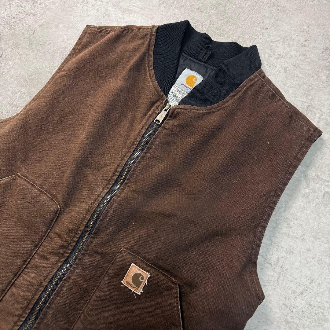 希少■carhartt カーハート 00s ダックベスト フェード 雰囲気◎