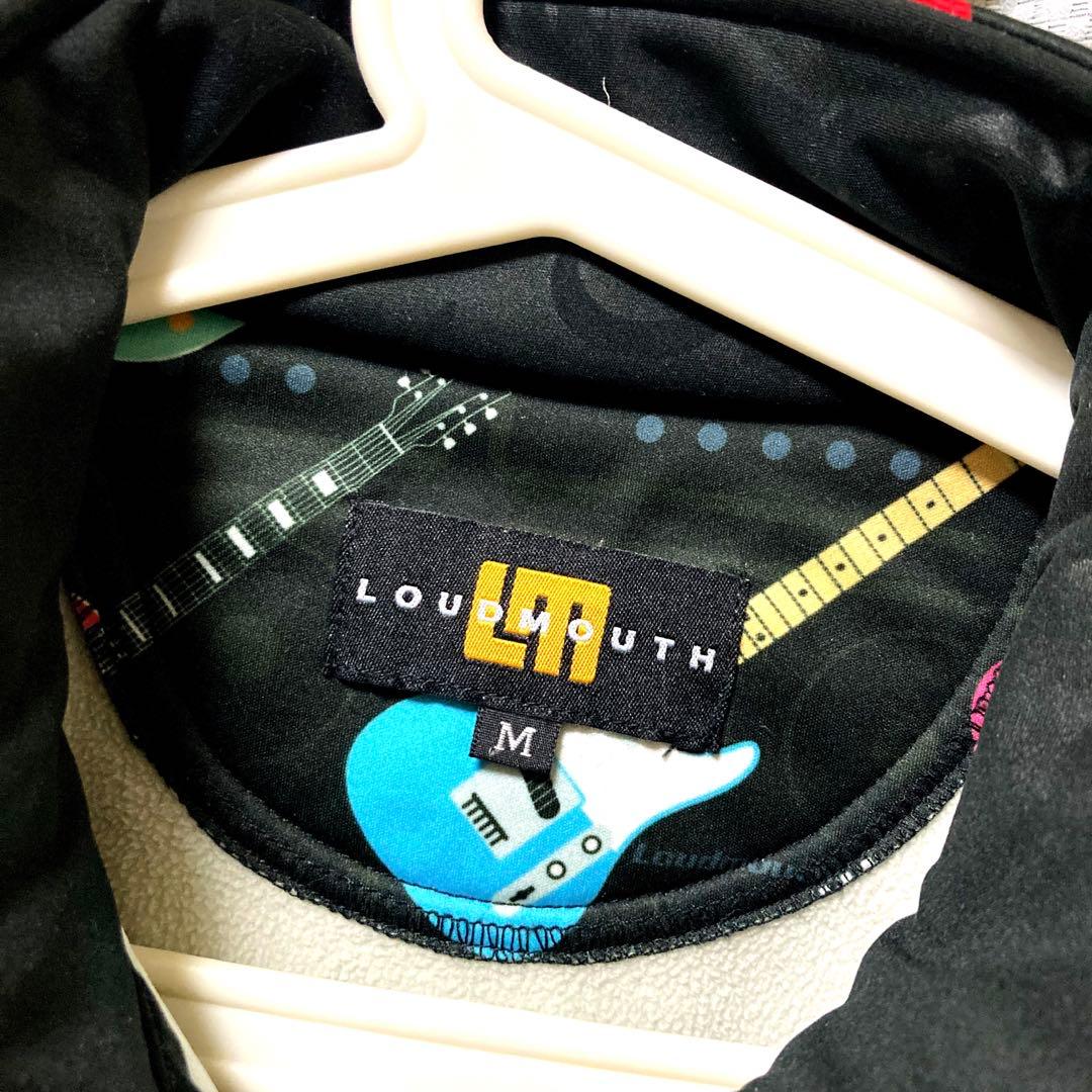 ラウドマウス フルジップジャケット　エレキギター総柄 裏起毛 M