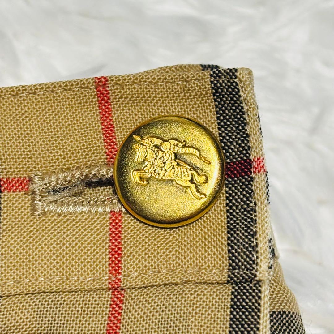 希少 バーバリー ノバチェック 金ボタン ラップキュロット キュロット XL