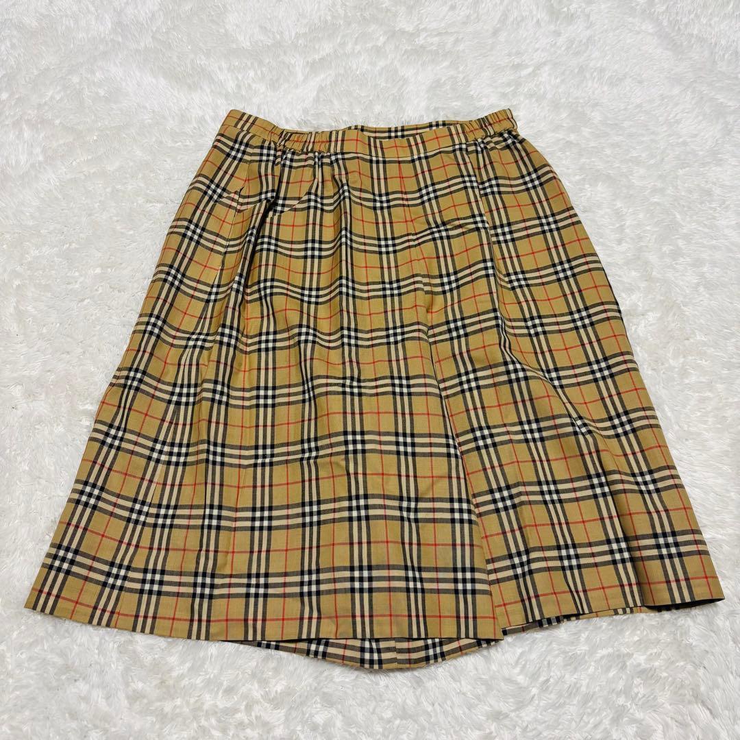 希少 バーバリー ノバチェック 金ボタン ラップキュロット キュロット XL