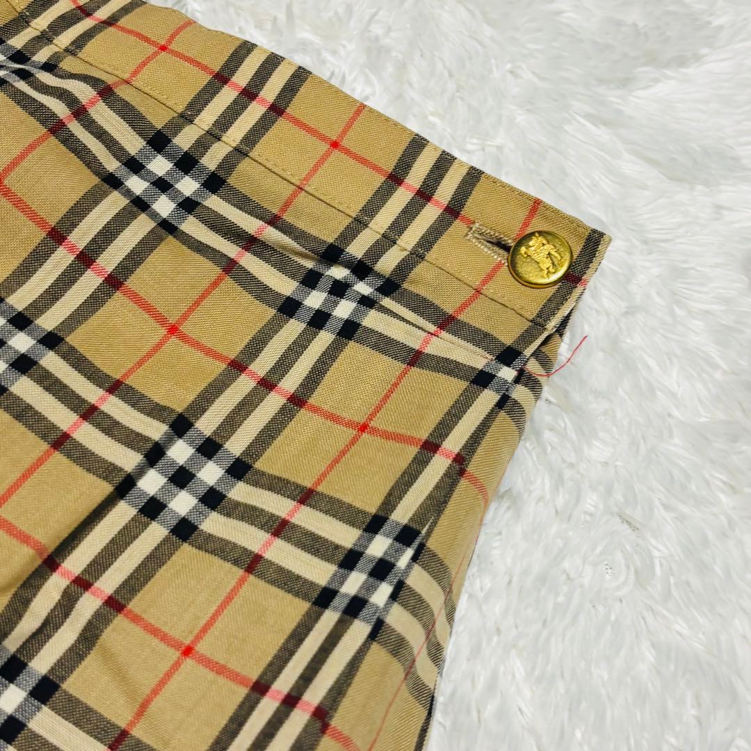 希少 バーバリー ノバチェック 金ボタン ラップキュロット キュロット XL