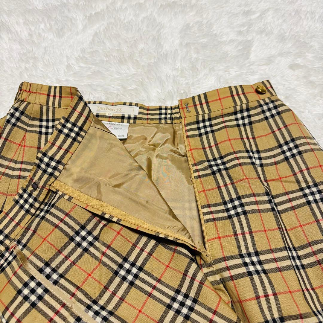 希少 バーバリー ノバチェック 金ボタン ラップキュロット キュロット XL