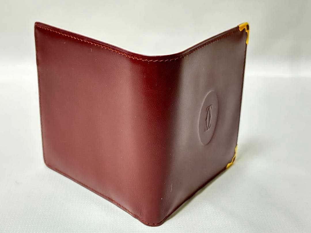 未使用 Cartier カルティエ マスト 二つ折り財布 札入れ ボルドー