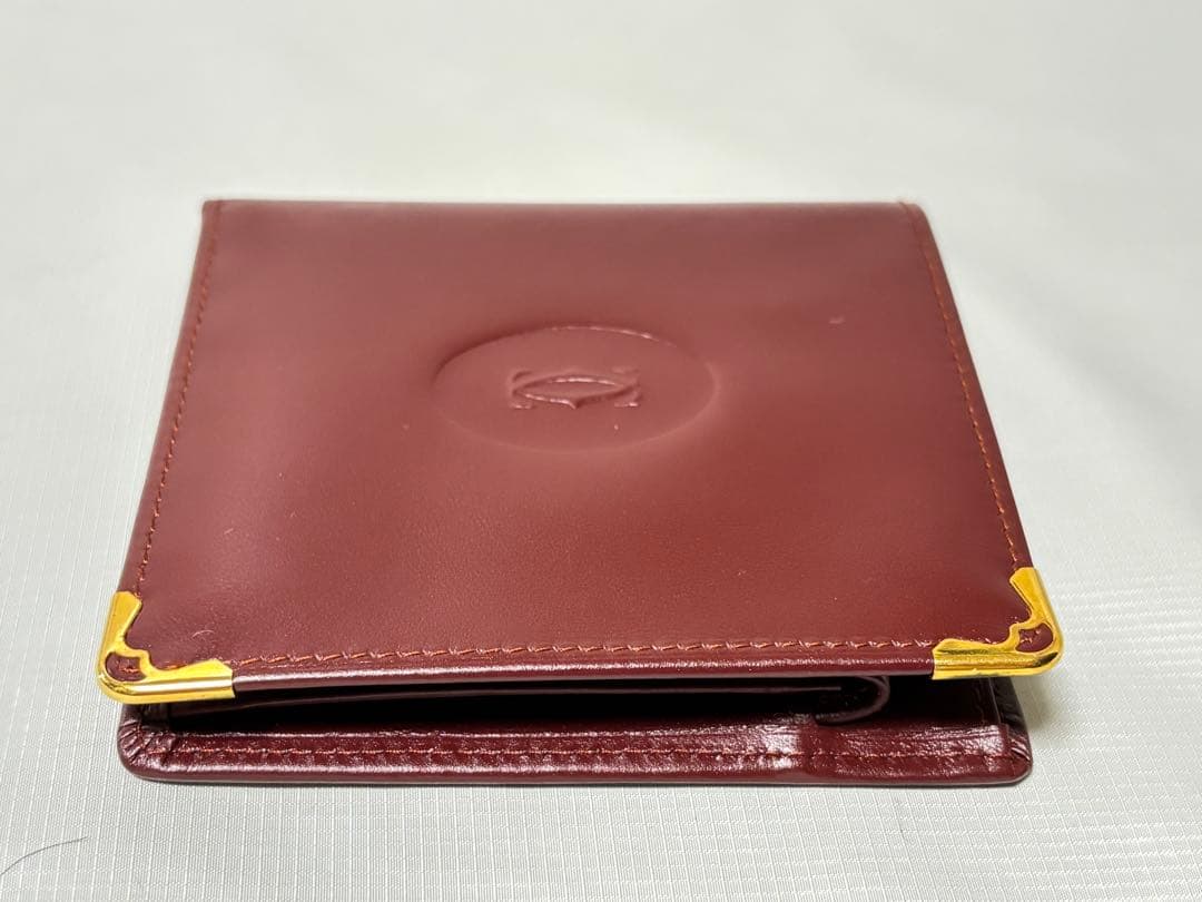 未使用 Cartier カルティエ マスト 二つ折り財布 札入れ ボルドー