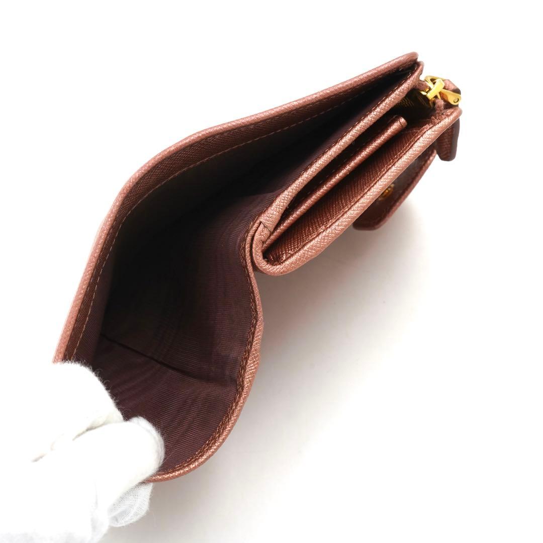 ✨Sランク・箱保証書付き✨　PRADA ミニ財布　サフィアーノレザー　二つ折り