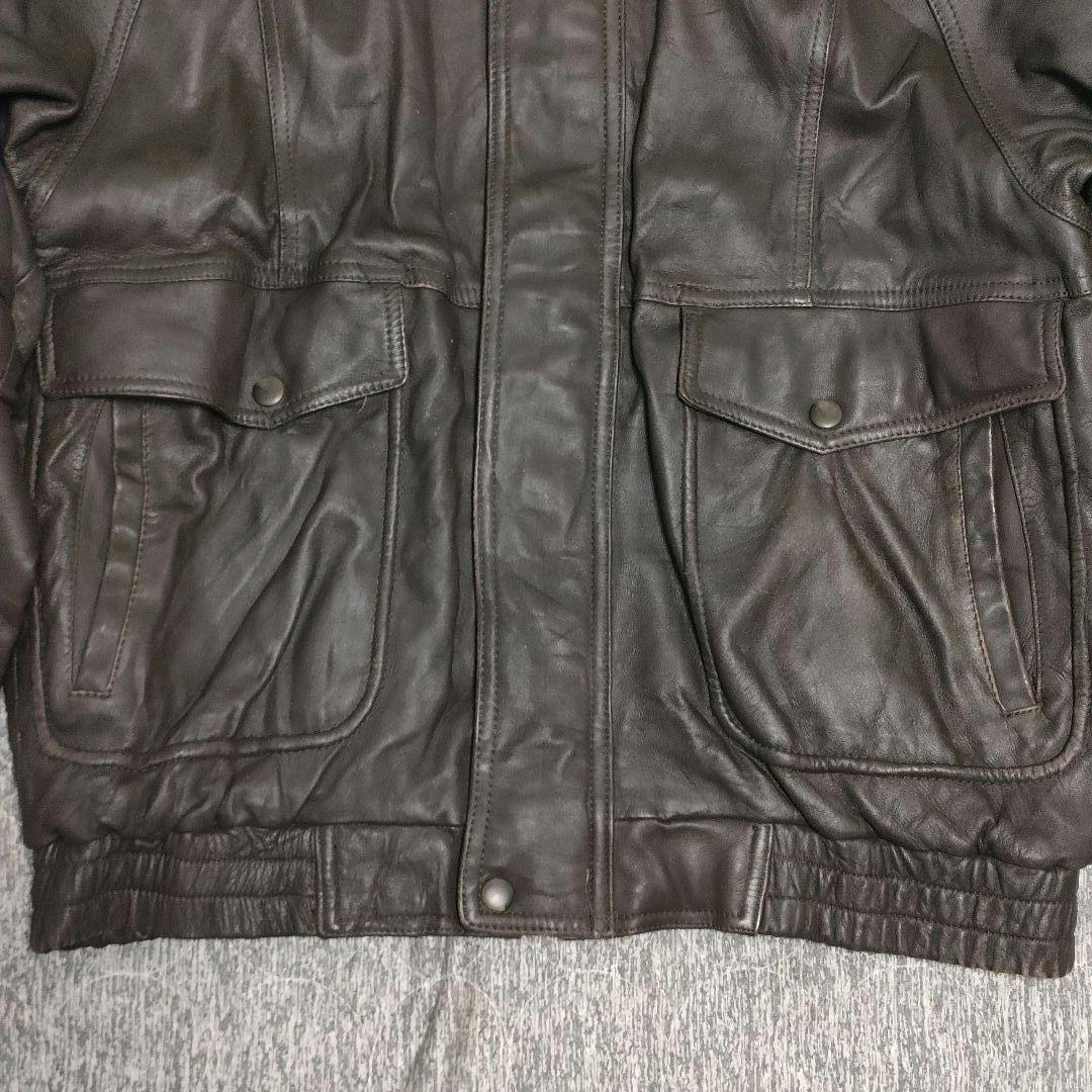 90s Vintage フライトジャケット A-2 短丈 本革 レザー M 羊革