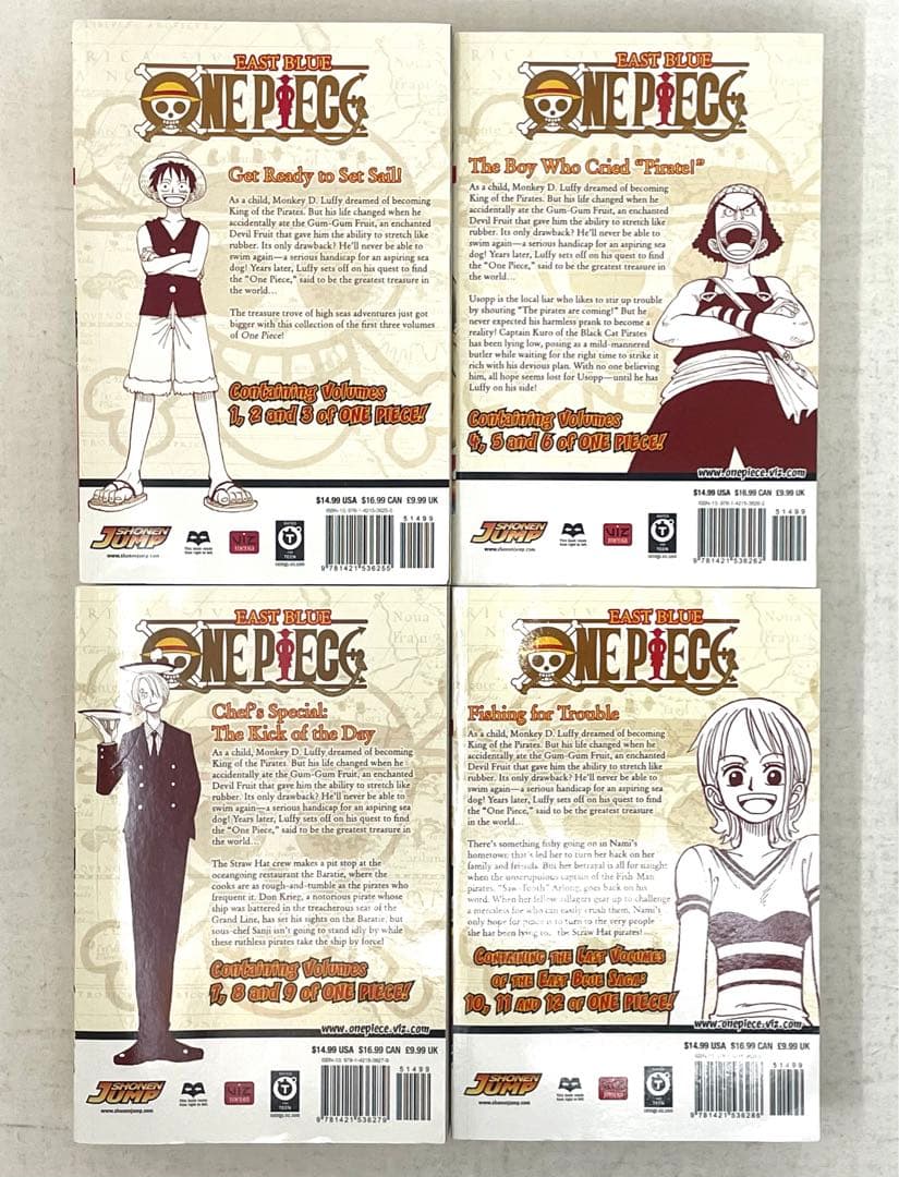 洋書 ワンピース(英語版) 4冊セット(1-12巻分) ONE PIECE
