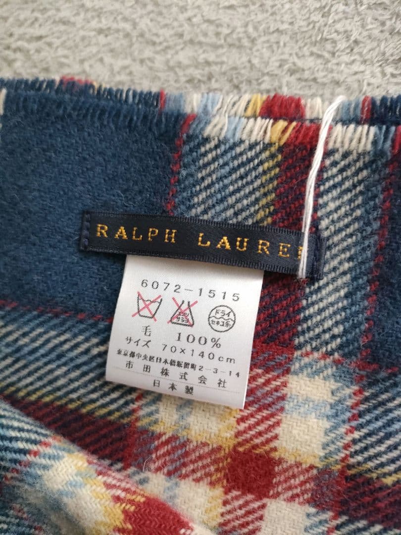新品タグ付き　Ralph Lauren ストール　ひざ掛け　ウール　チェック