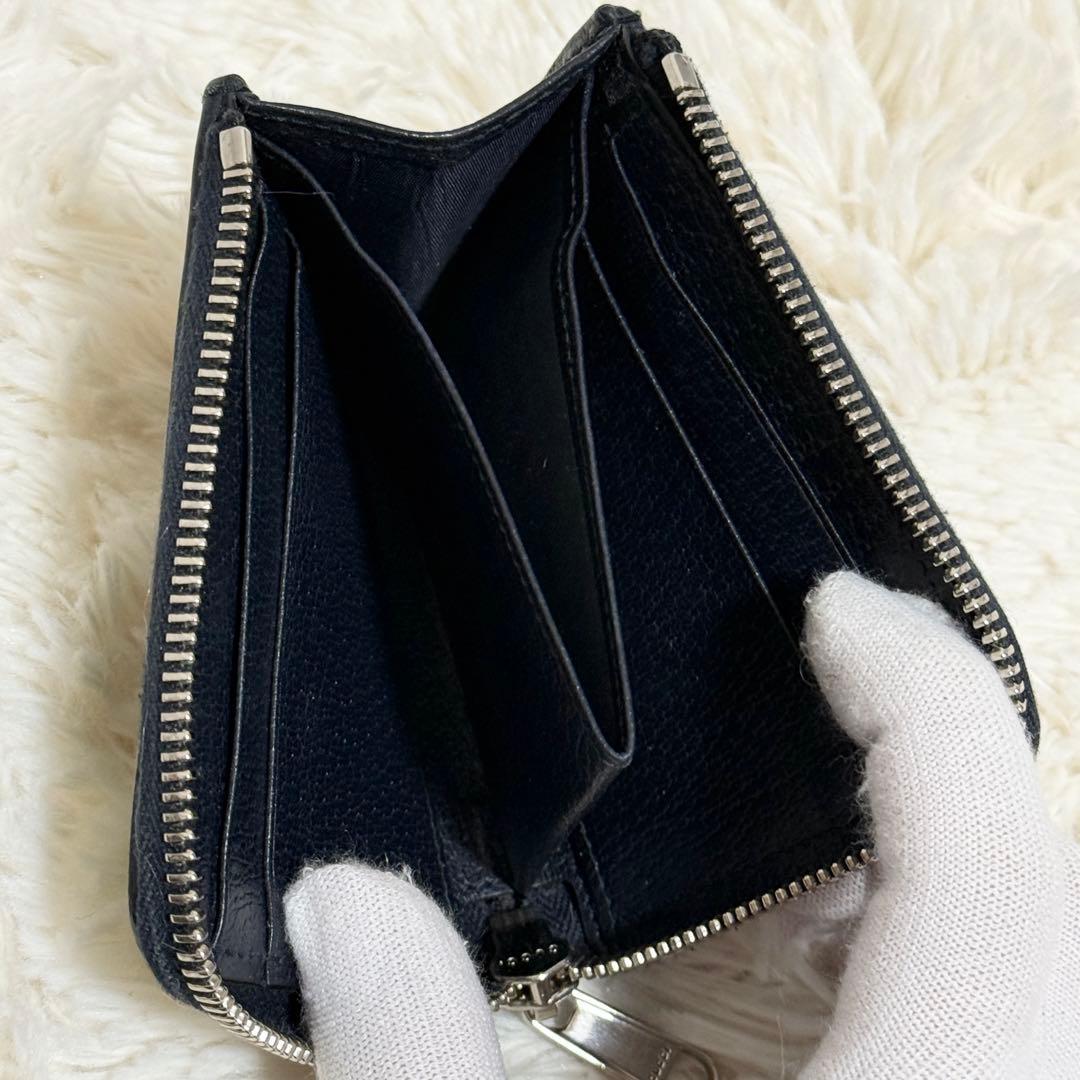 GUCCI マルチカラー　L字ファスナー　GGキャンバス　二つ折り財布