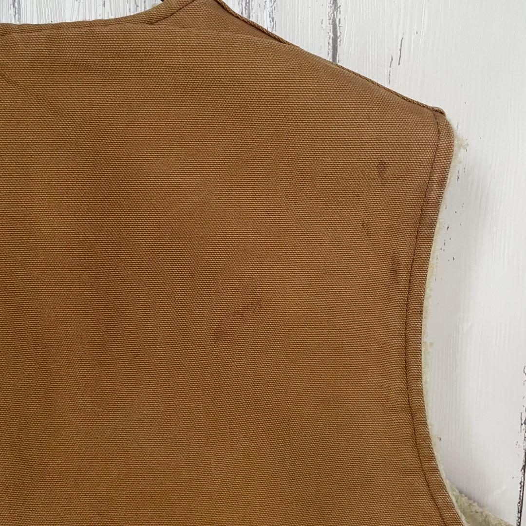 【かず】カーハート　Carhartt ダックベスト　ボア裏地　ブラウン　M