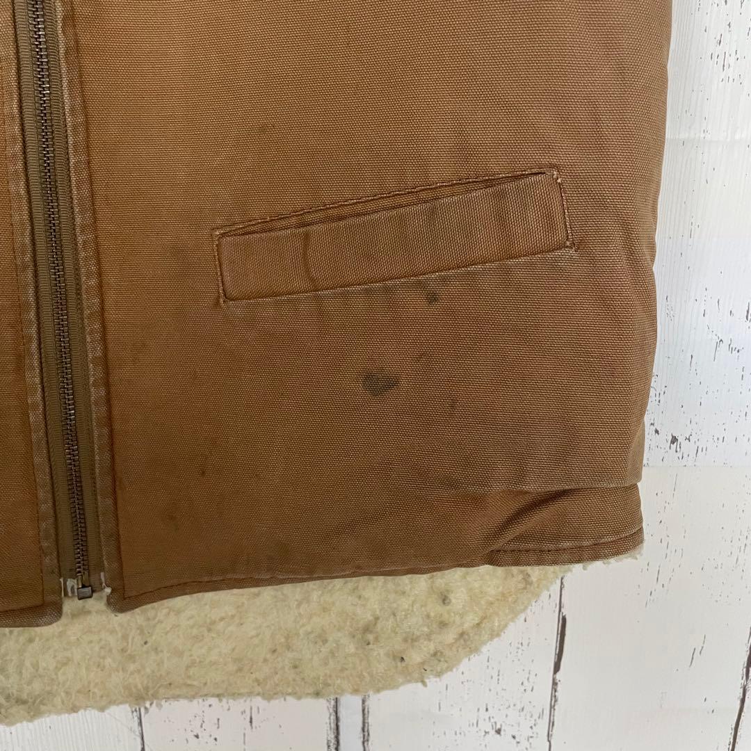 【かず】カーハート　Carhartt ダックベスト　ボア裏地　ブラウン　M