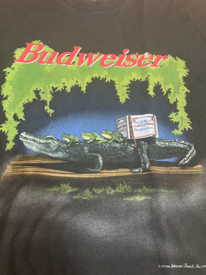 90s BUDWEISER バドワイザー フロッグ クロコダイルシングルステッチ