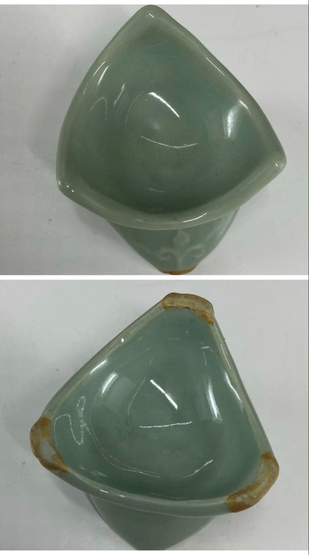 【茶道具】青磁七種蓋置（合わせ箱）