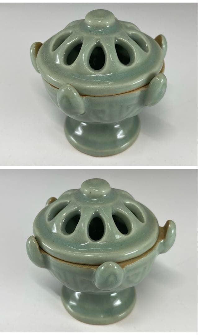 【茶道具】青磁七種蓋置（合わせ箱）