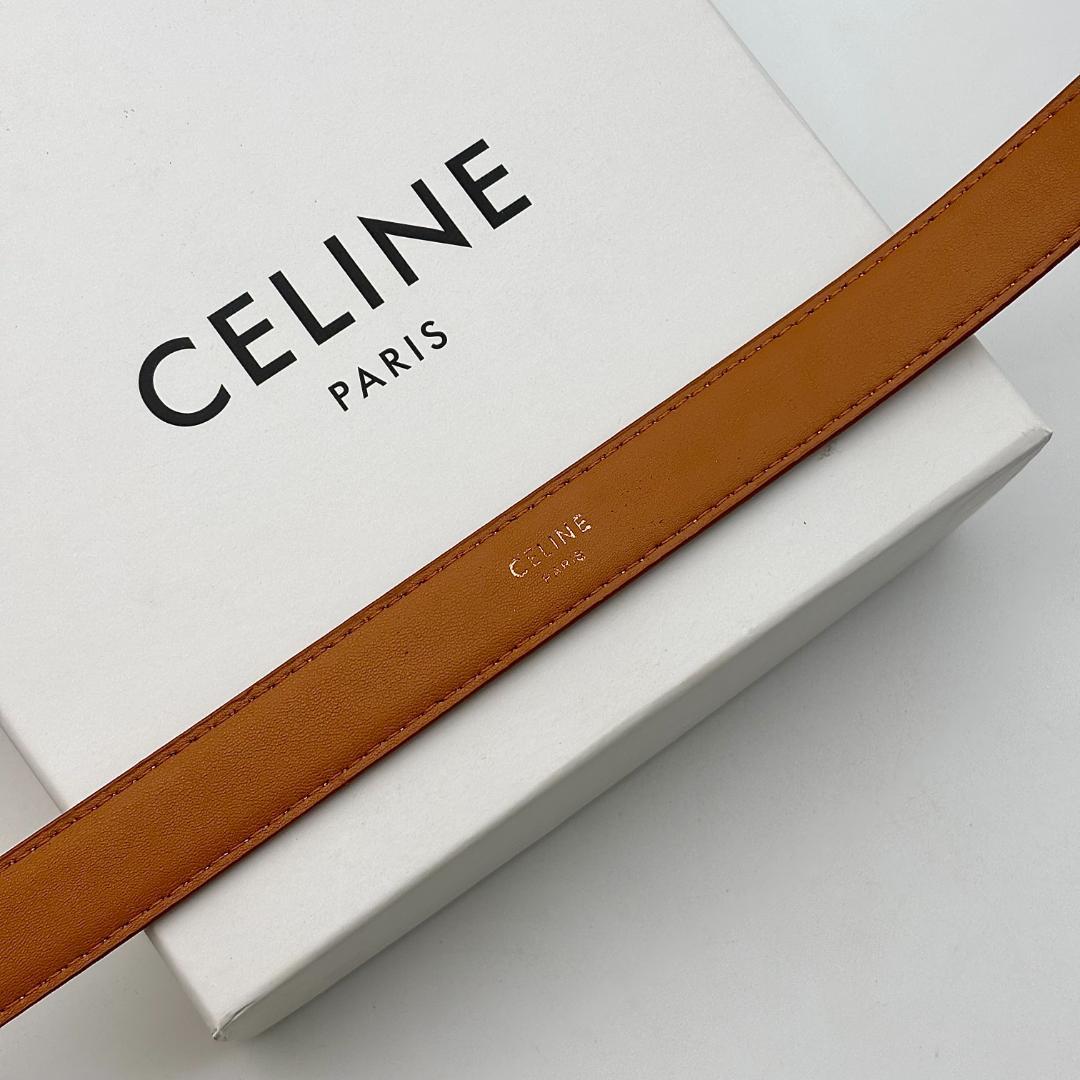 Celine セリーヌ ベルト トリオンフ金具 レザー ブラウン 100