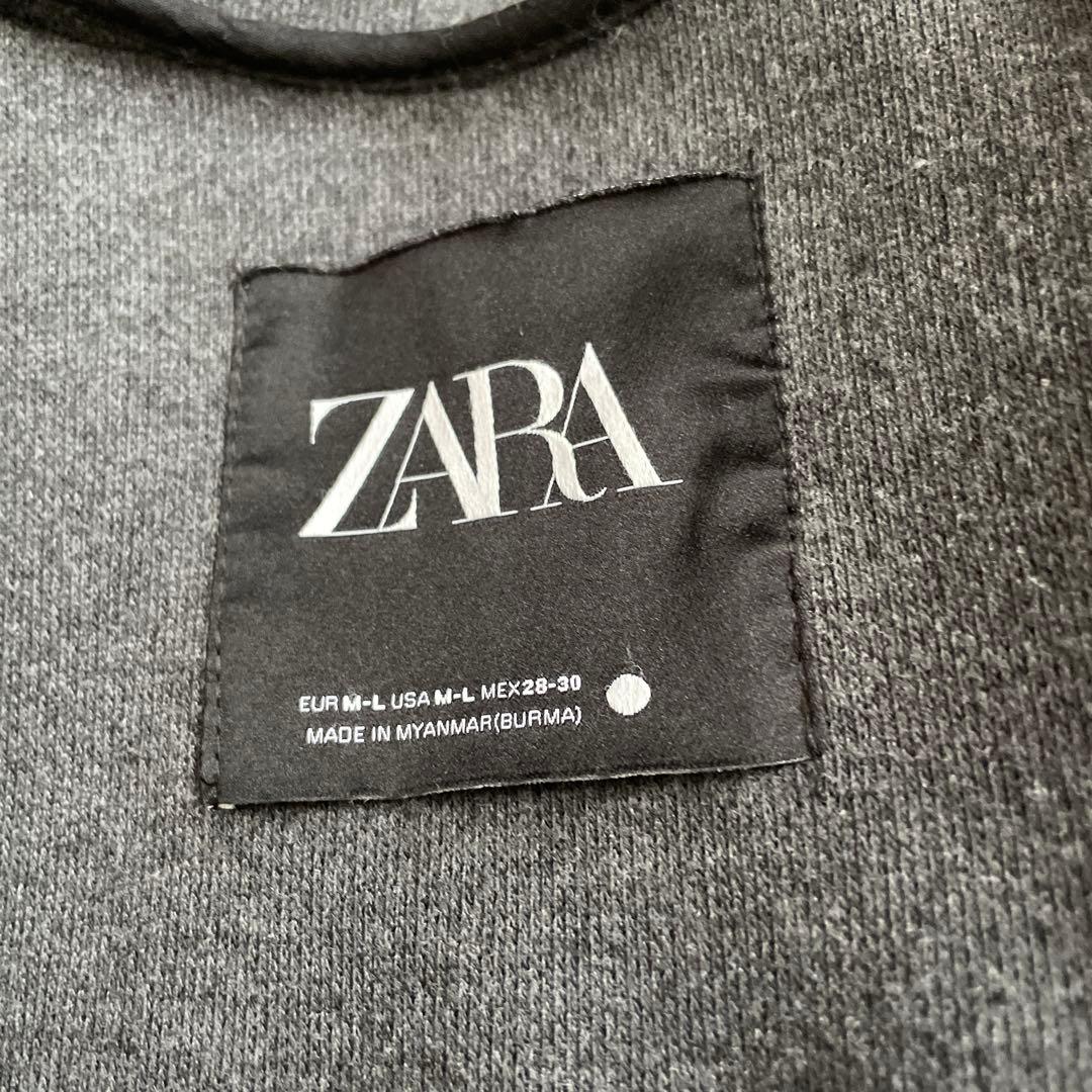 ZARA フード付コート　チャコールグレー