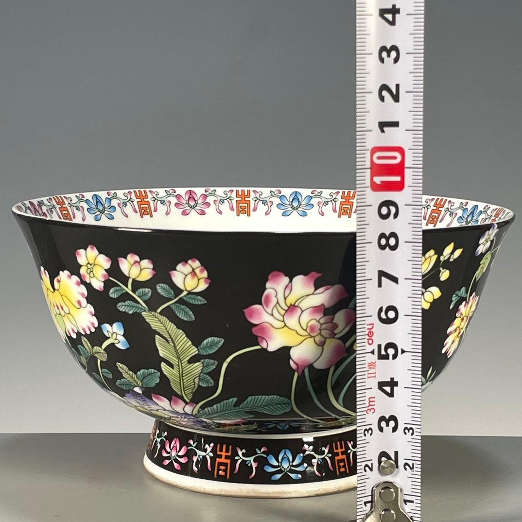 清乾隆黒釉花碗 景徳鎮 陶磁器 装飾品 現代工芸品 美術品 置物