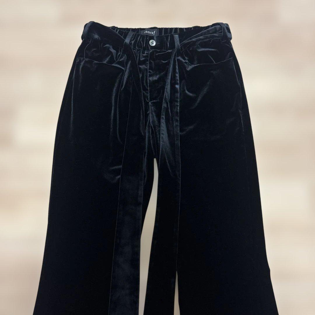 24AW Lamrof VELOUR PANTS ベロアフレアパンツ ブラック