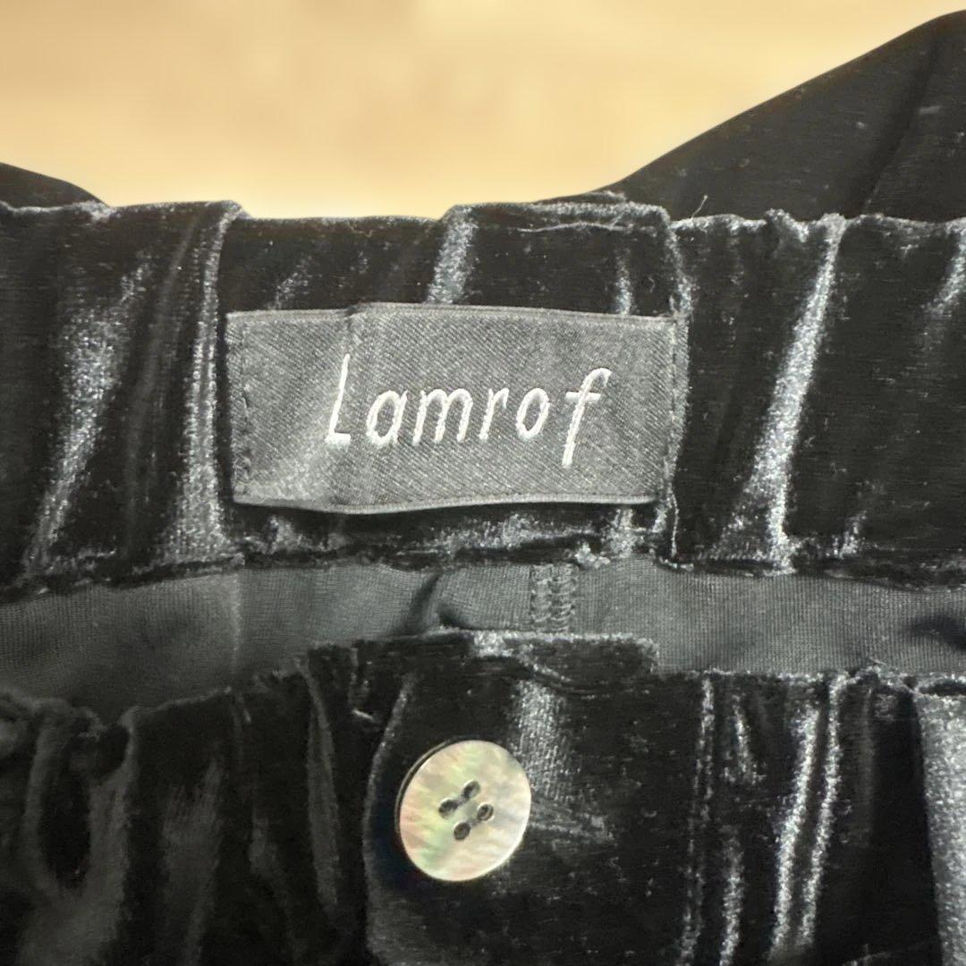 24AW Lamrof VELOUR PANTS ベロアフレアパンツ ブラック