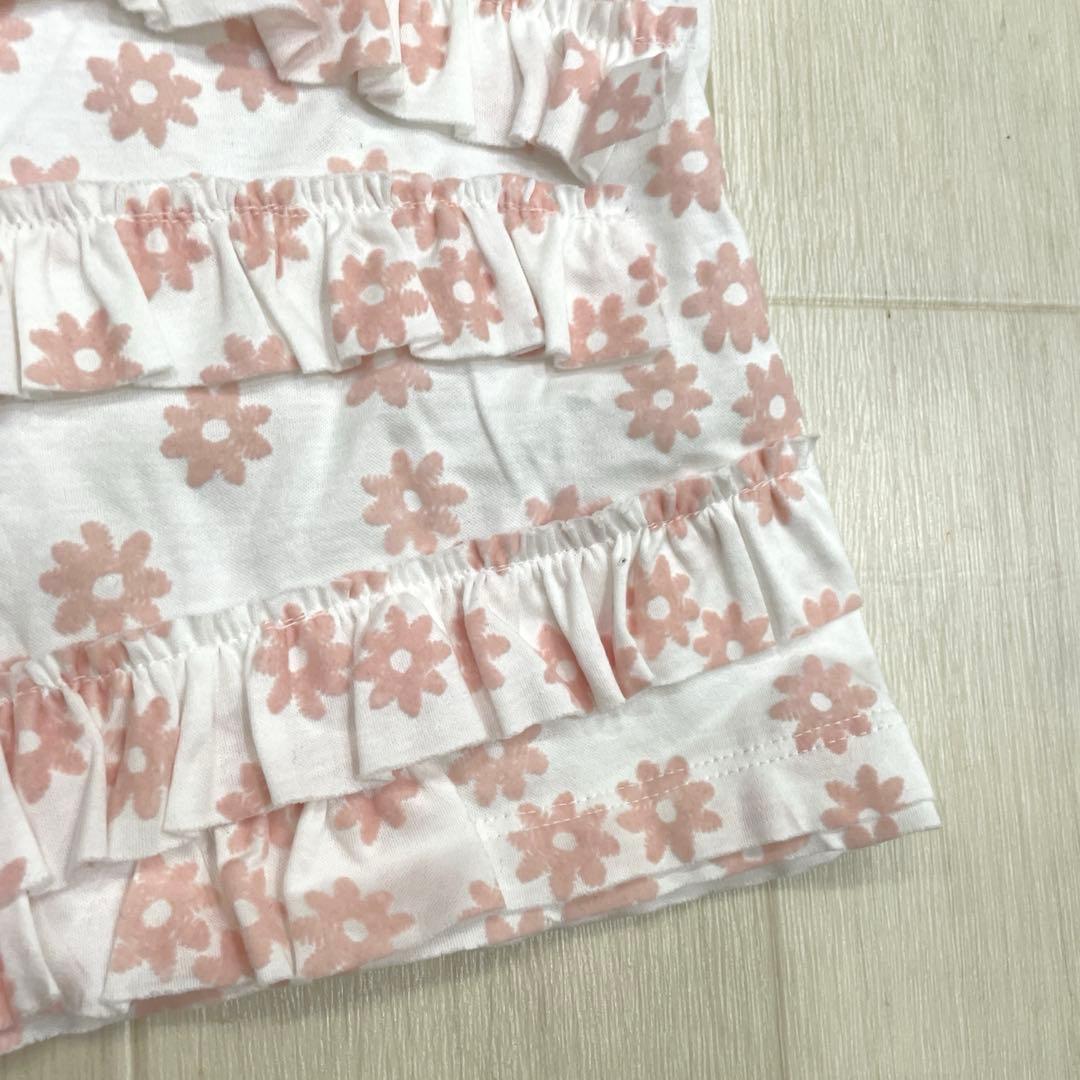 cccmalie シーマリー フロッキー花柄 フリルTシャツ 38 ピンク 美品