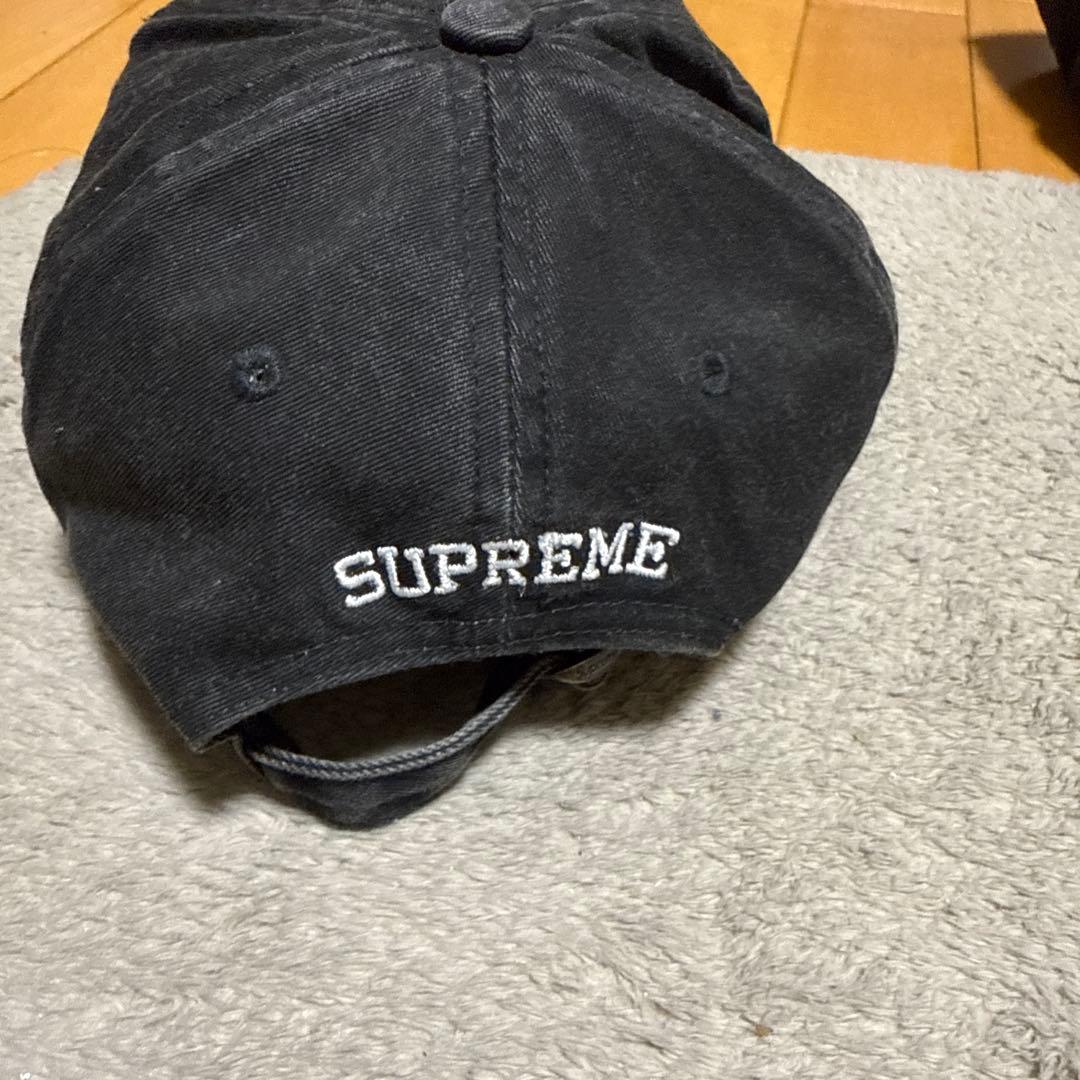 Supreme Sロゴ ブラックキャップ