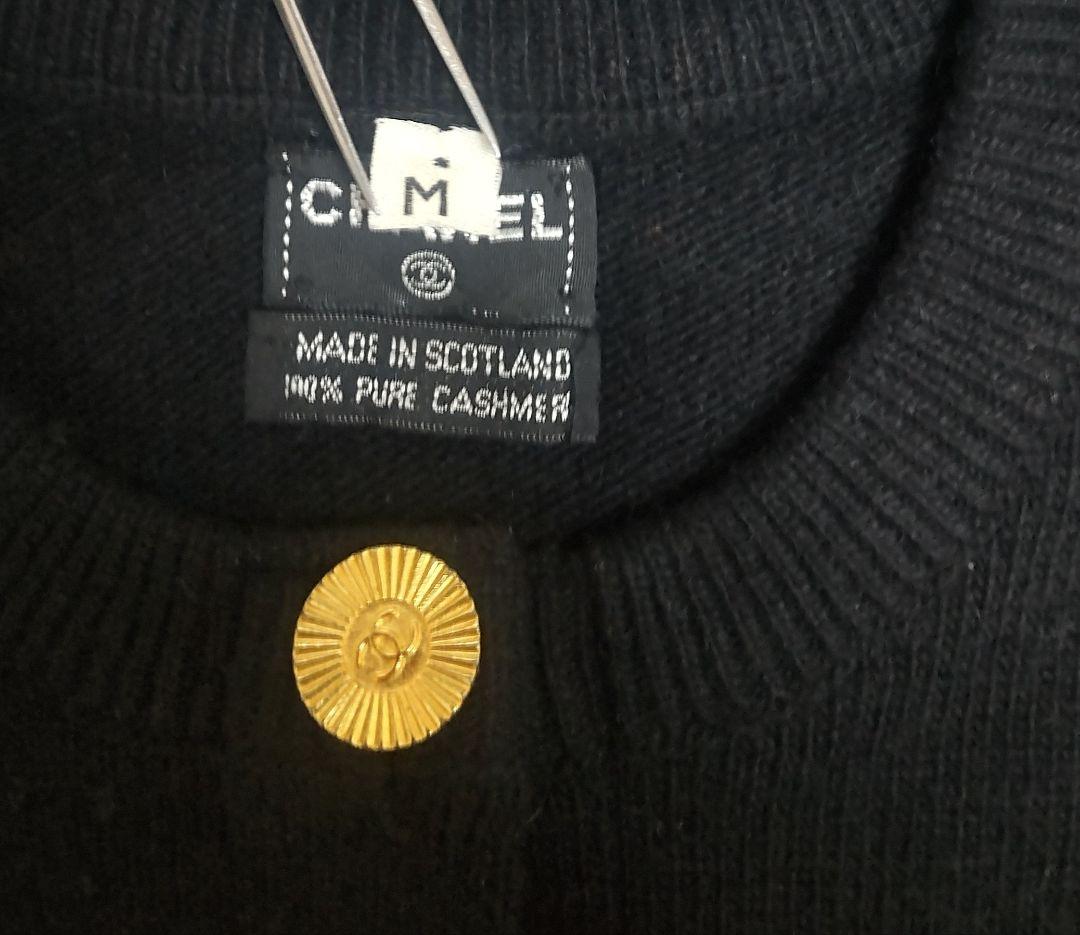 【限定値下げ】CHANELシャネル　カシミヤ100％カーディガン　ブラック　M
