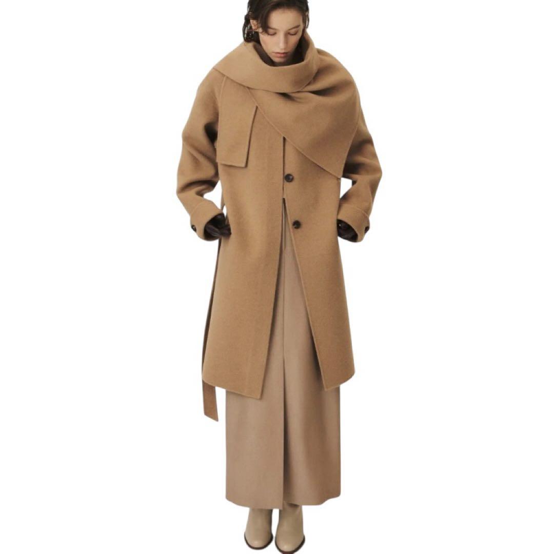 ジャケット・アウター KUMEHANDMADE CASHMERE BLEND MUFFLER COAT