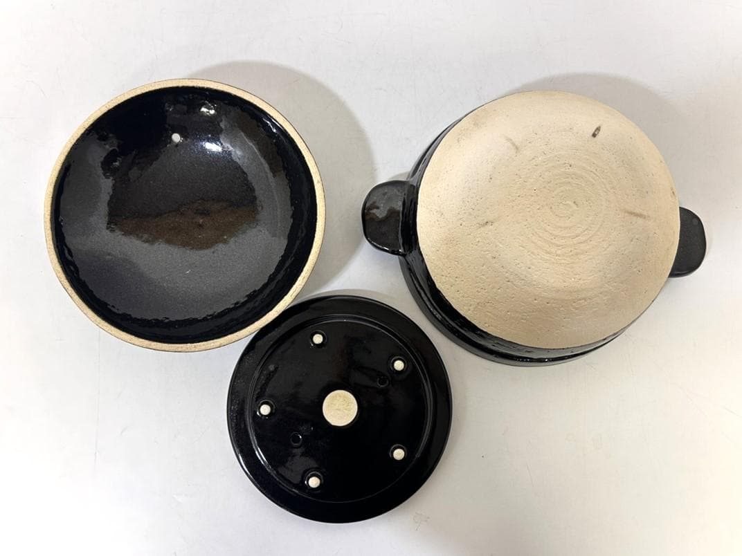 伊賀焼窯元 長谷園のかまどさん 二合炊き CT-03 直火専用 鍋敷き・箱付き