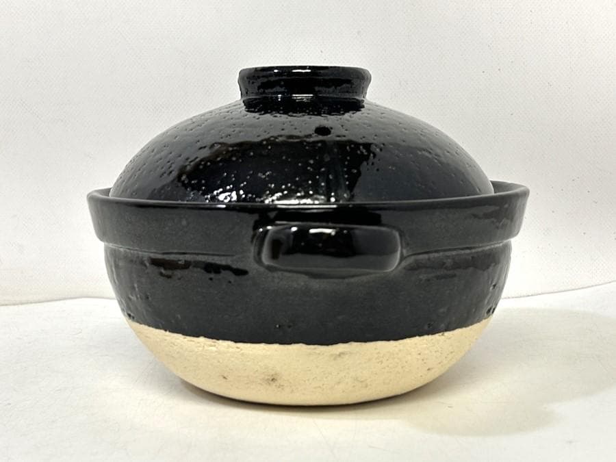 伊賀焼窯元 長谷園のかまどさん 二合炊き CT-03 直火専用 鍋敷き・箱付き