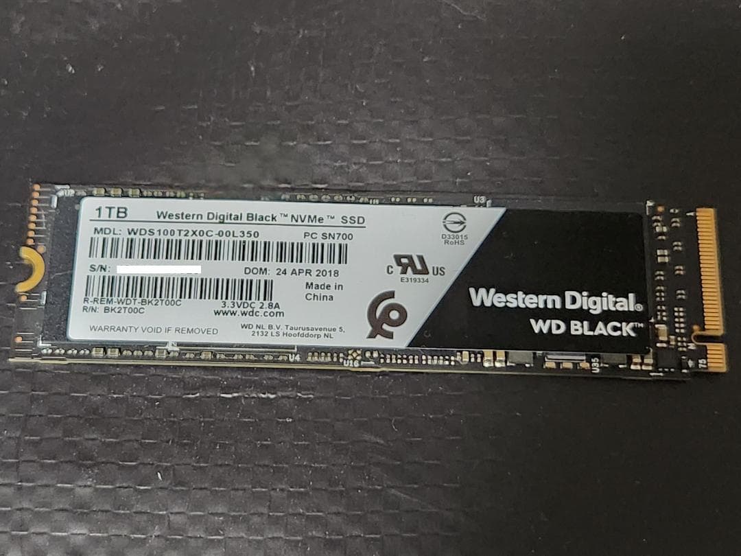 y*u様 WD_Black NVMe SSD 1.5TBセット（1TB+500G