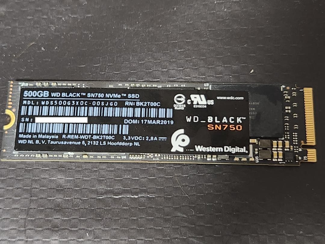 y*u様 WD_Black NVMe SSD 1.5TBセット（1TB+500G