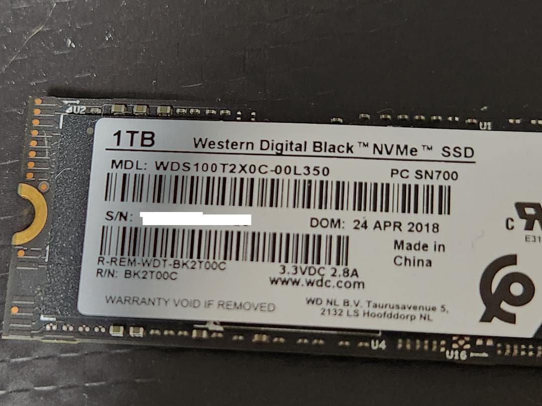 y*u様 WD_Black NVMe SSD 1.5TBセット（1TB+500G