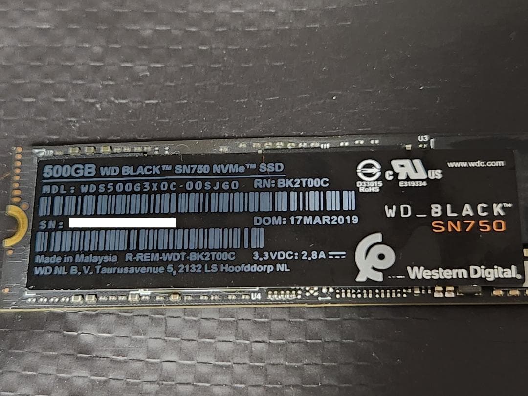 y*u様 WD_Black NVMe SSD 1.5TBセット（1TB+500G