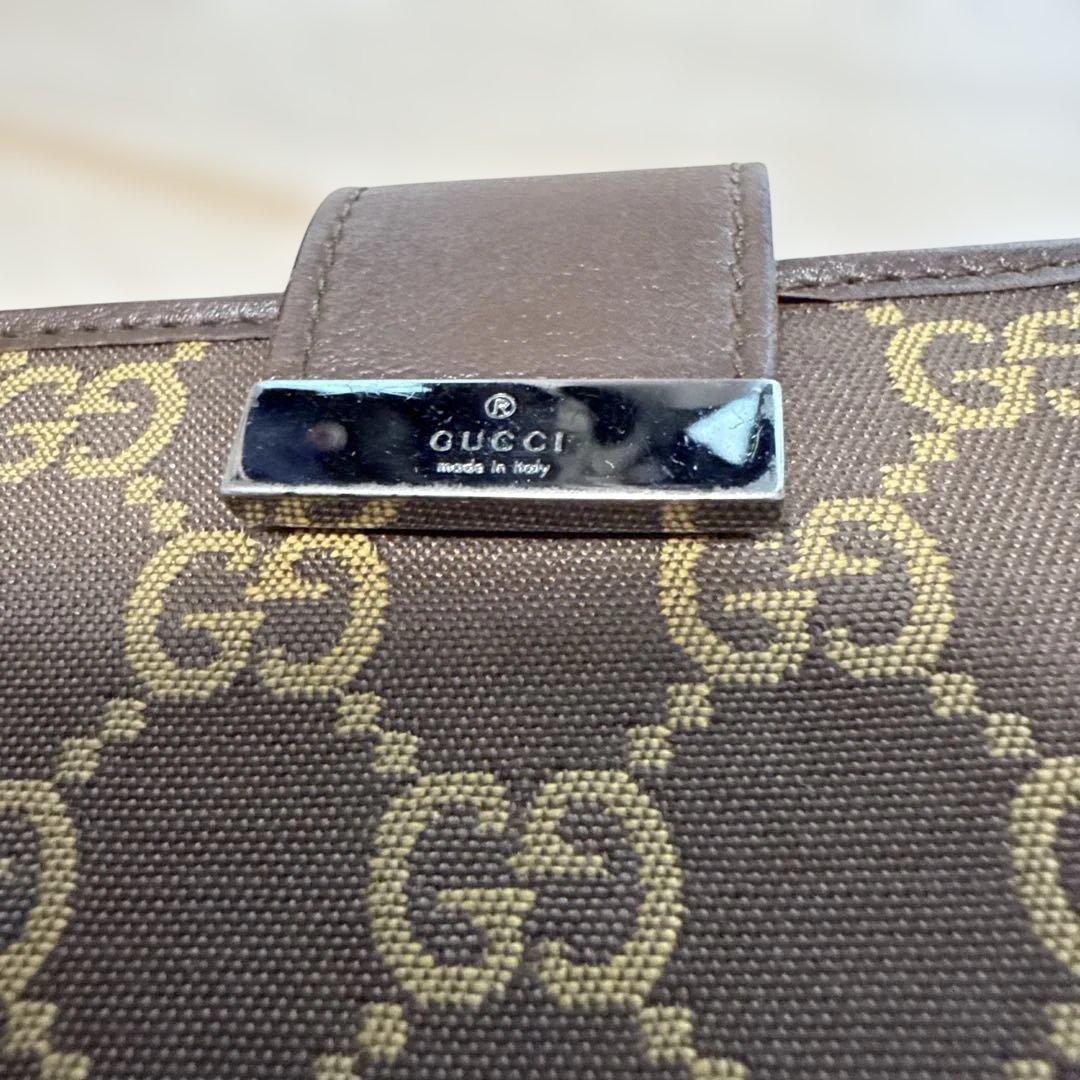 ト*ー様 GUCCI GGパターン 二つ折り財布 ブラウン
