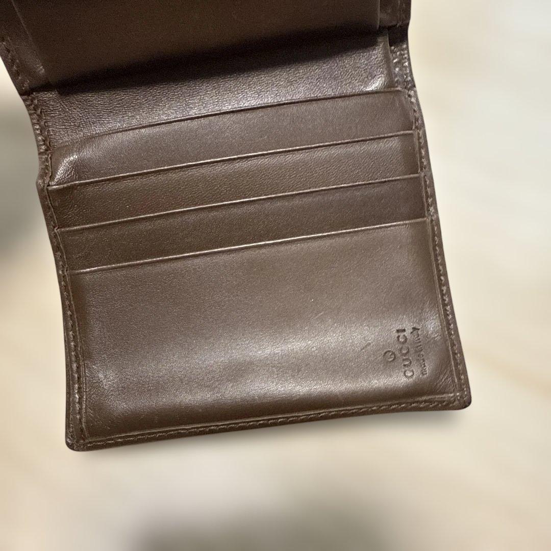 ト*ー様 GUCCI GGパターン 二つ折り財布 ブラウン
