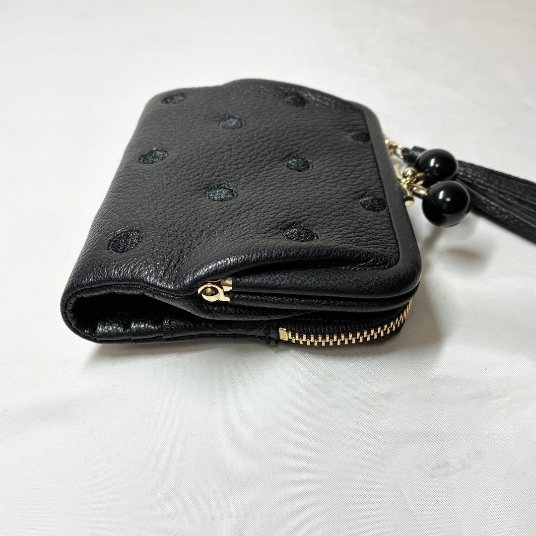 【新品】　ペルケ　がま口　アクリル玉　二つ折りウォレット　財布　レディース　人気