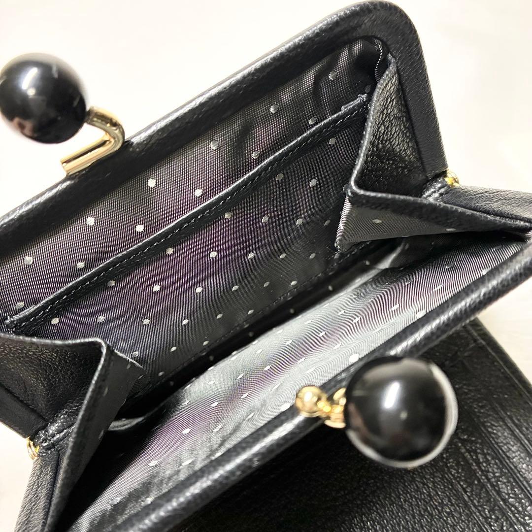 【新品】　ペルケ　がま口　アクリル玉　二つ折りウォレット　財布　レディース　人気