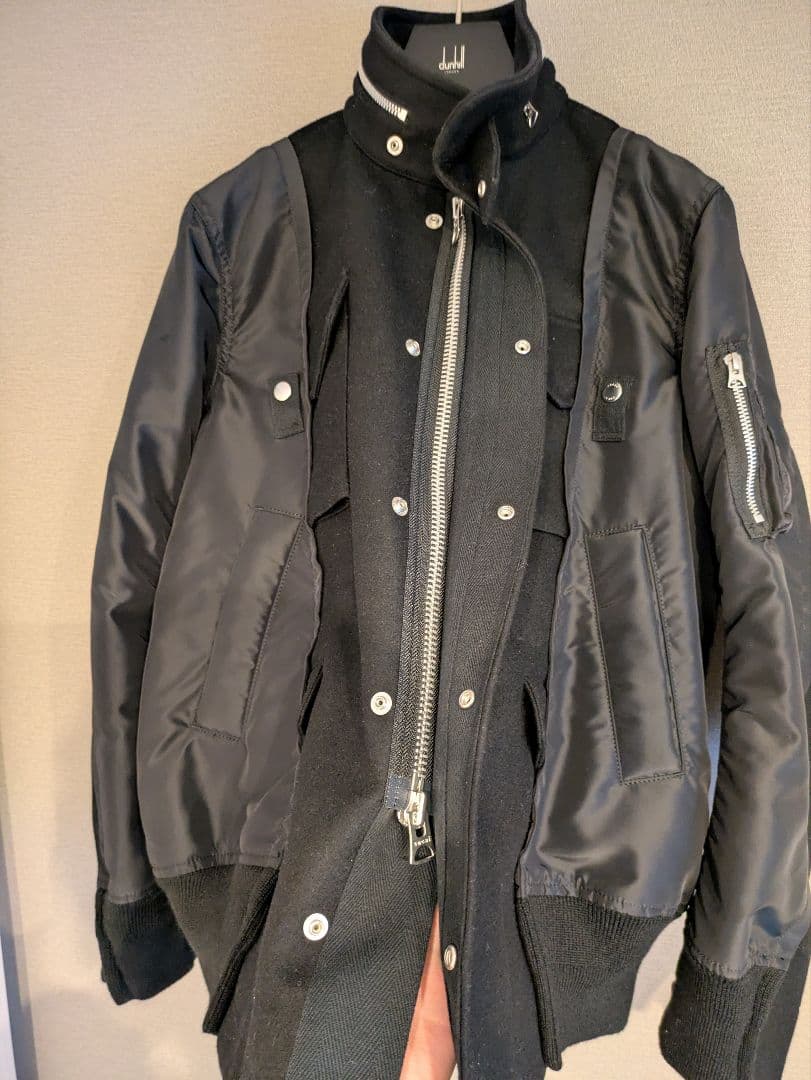 sacai ウール ツイルブルゾン ハイネック サイズ1