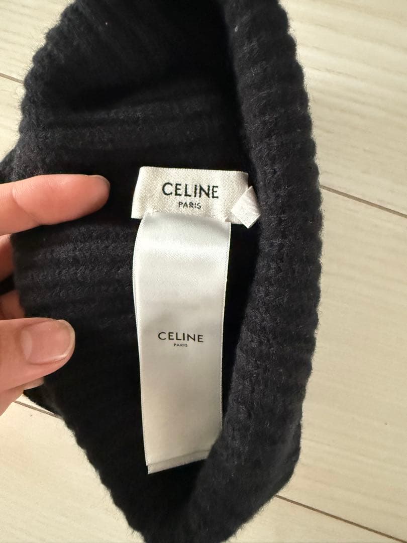 CELINE 黒 ニット帽　本日限定価格