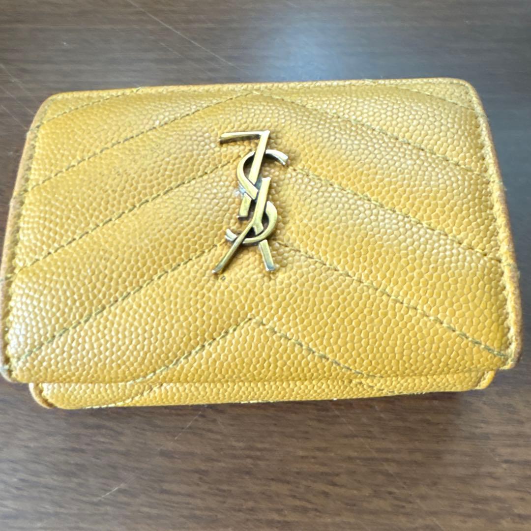 SAINT LAURENT イエロー 三つ折り財布