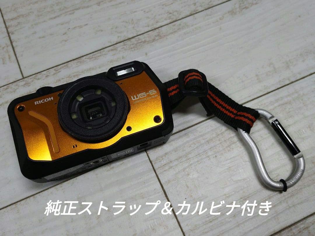 RICOH WG-6 オレンジ 防水デジカメ R02050 ★付属品付★