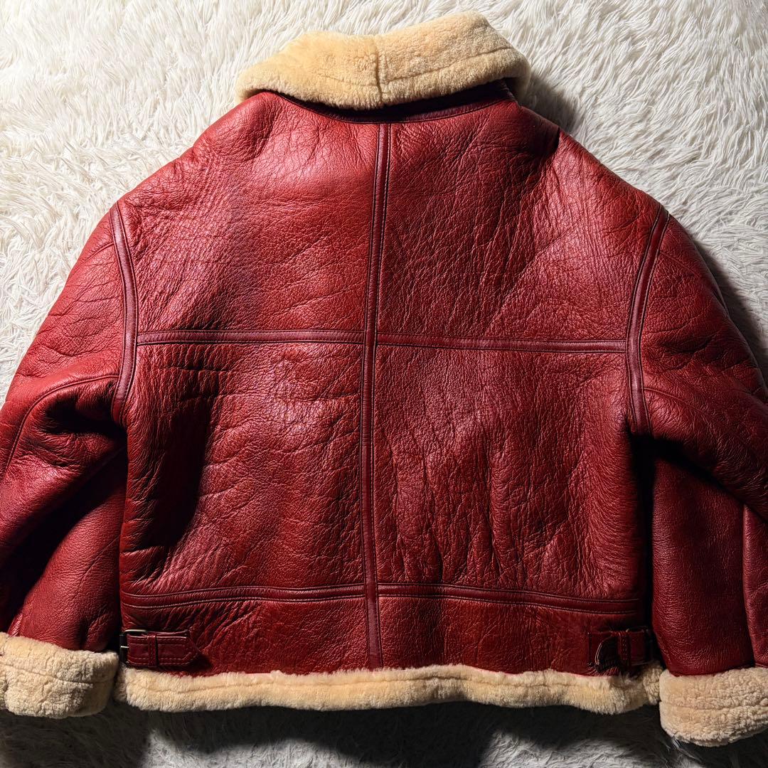 希少カラー■TEODEM フライトジャケット　B-3 羊革　ムートン　レッド　L