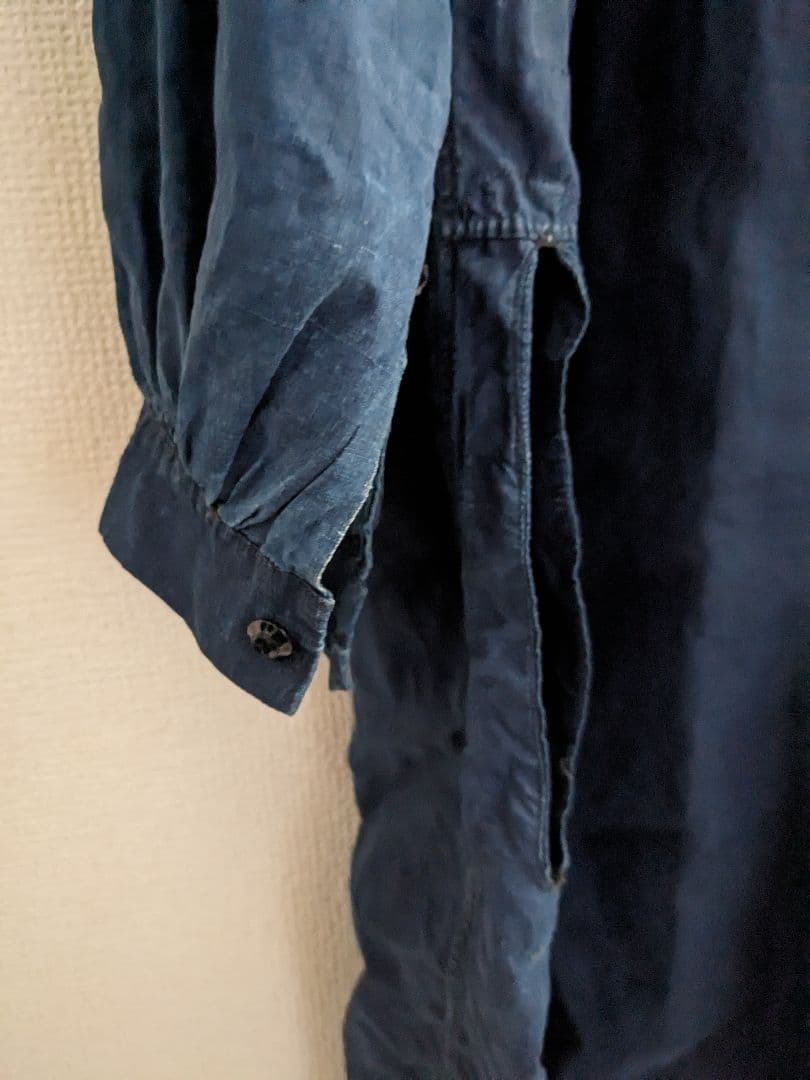 み*ば様 インディゴリネンスモック indigo linen smock
