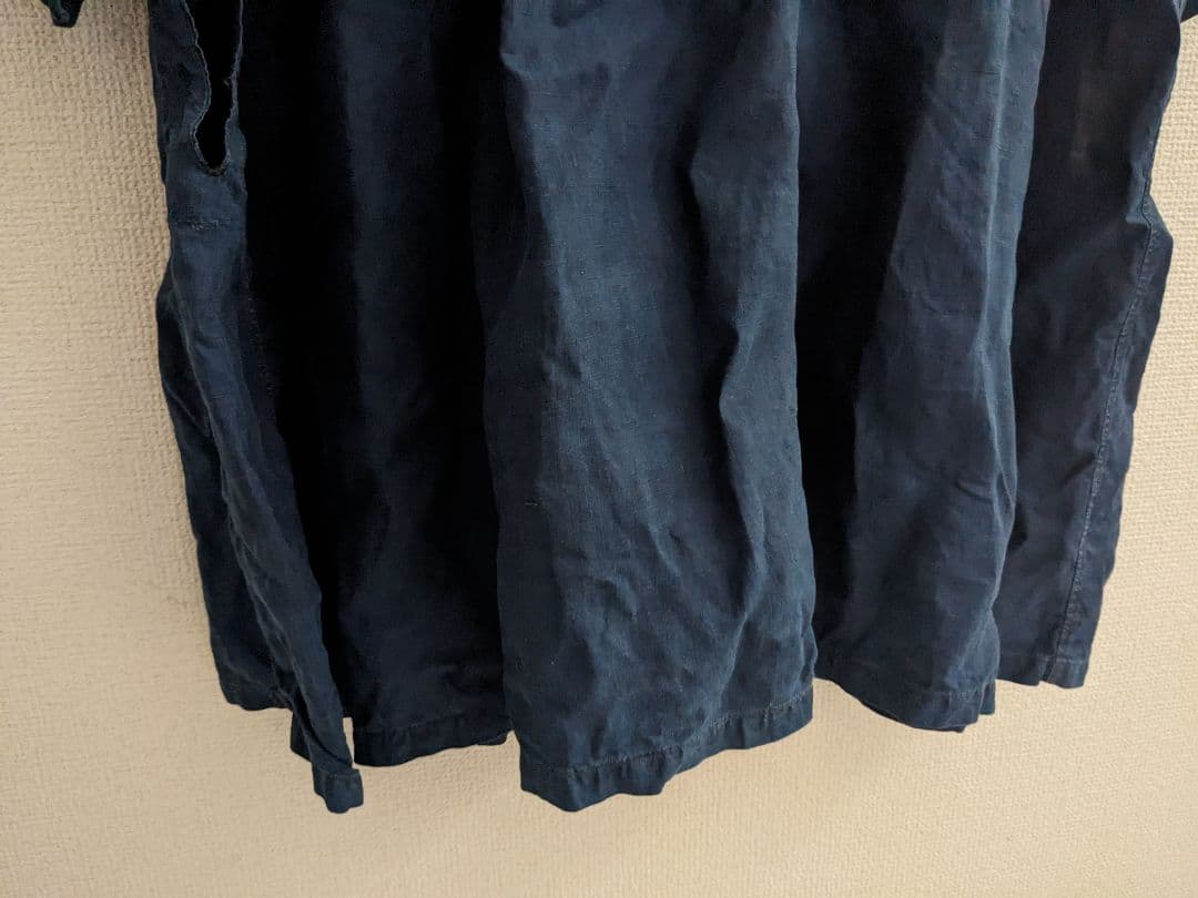 み*ば様 インディゴリネンスモック indigo linen smock