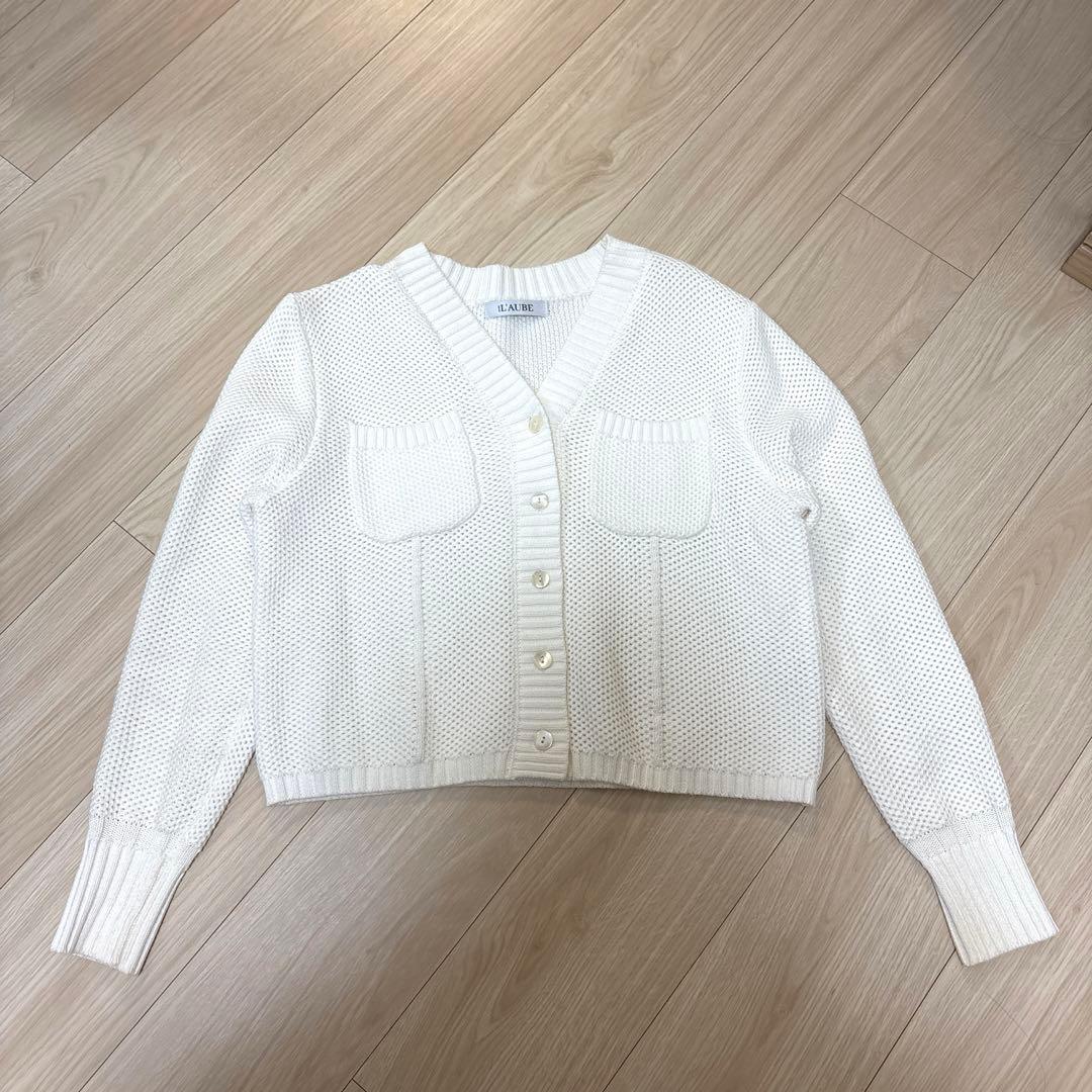 トップス L'AUBE BLANC Basket Knit Cardigan