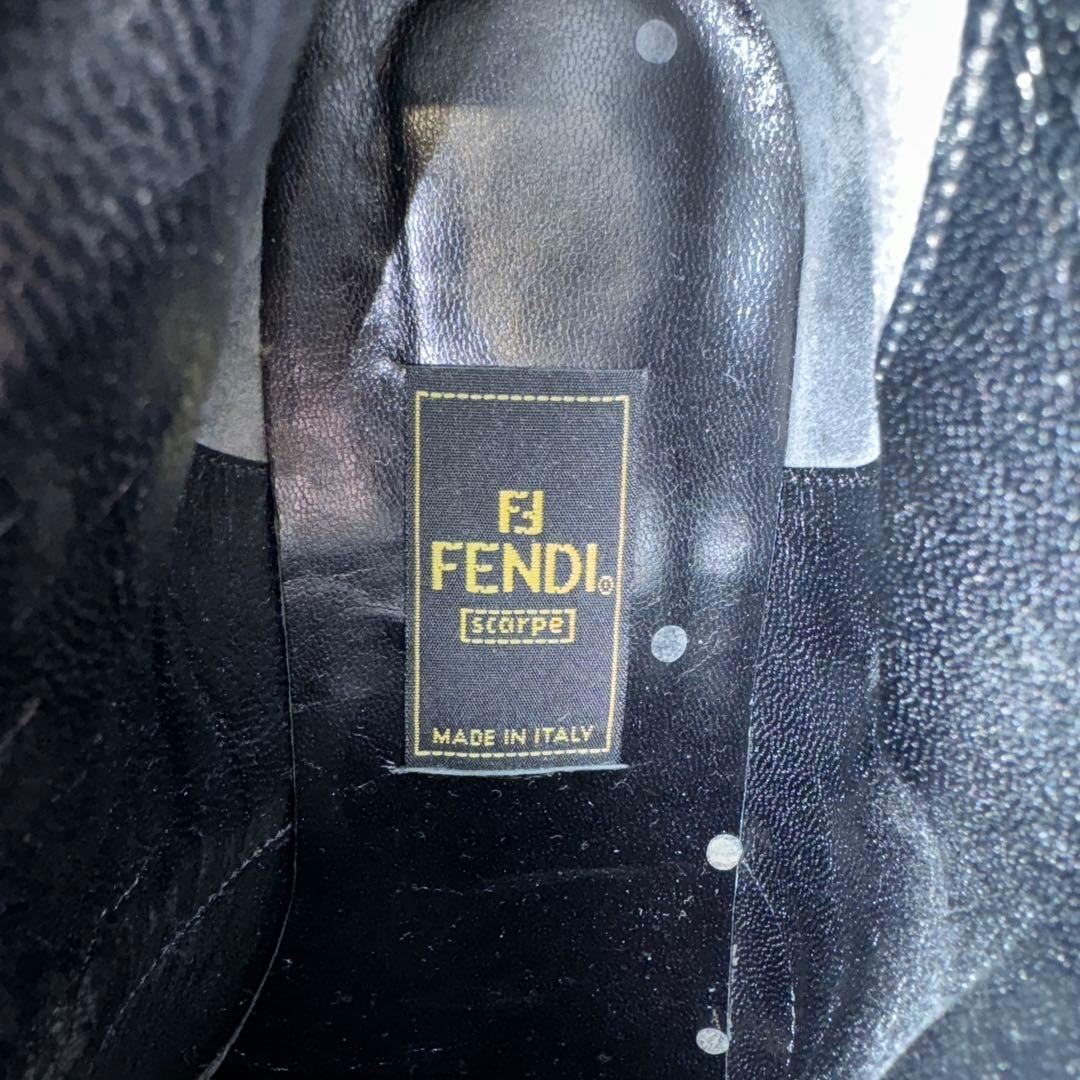 レア☆FENDIフェンディ ズッカ柄スパンコール レザースニーカーブーツ24cm